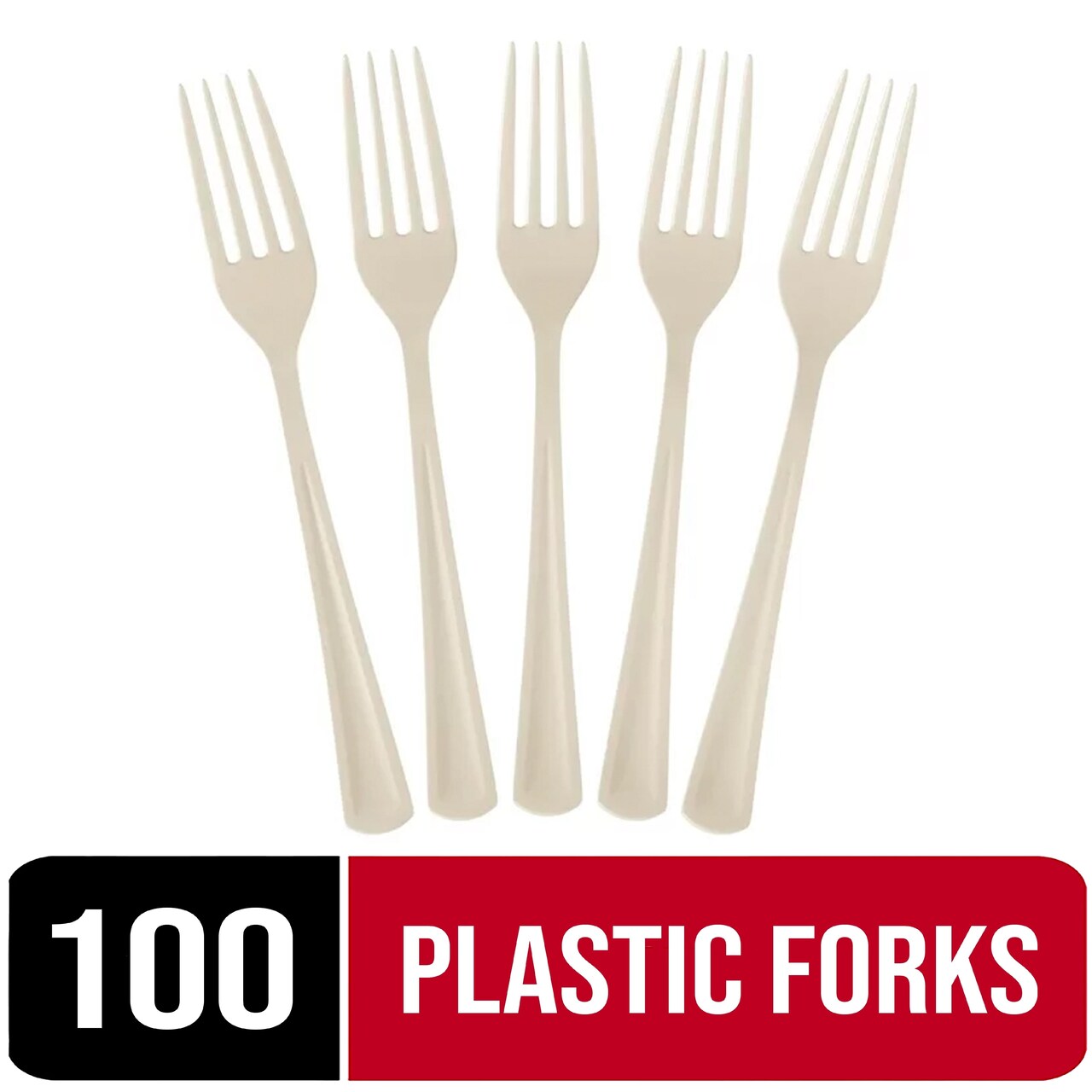 Party Solids 100 Pcs Disposable Utensils – Heavy Duty Plastic Cutlery Set – Premium Plastic Forks, Spoons or Knives for Parties, Events, Catering & Tableware Supplies by Exquisite